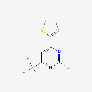 molecular formula C9H4ClF3N2S B13720683 2-Chloro-6-(2-thienyl)-4-(trifluoromethyl)pyrimidine 