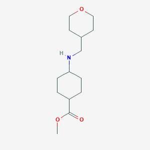 molecular formula C14H25NO3 B13720720 trans 4-[(Tetrahydro-pyran-4-ylmethyl)-amino]-cyclohexanecarboxylic acid methyl ester 