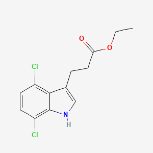 molecular formula C13H13Cl2NO2 B13720721 Ethyl 3-(4,7-Dichloro-3-indolyl)propanoate 
