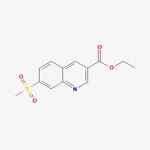 molecular formula C13H13NO4S B13720751 Ethyl 7-(Methylsulfonyl)quinoline-3-carboxylate 