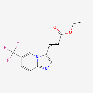 molecular formula C13H11F3N2O2 B13720765 Ethyl 3-[6-(Trifluoromethyl)imidazo[1,2-a]pyridin-3-yl]acrylate 