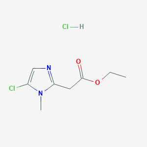 molecular formula C8H12Cl2N2O2 B1372078 ethyl 2-(5-chloro-1-methyl-1H-imidazol-2-yl)acetate hydrochloride CAS No. 1211112-58-1