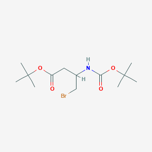 molecular formula C13H24BrNO4 B13720831 Tert-butyl 4-bromo-3-[(2-methylpropan-2-yl)oxycarbonylamino]butanoate 