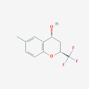 molecular formula C11H11F3O2 B13720950 cis-6-Methyl-2-(trifluoromethyl)chromane-4-OL 