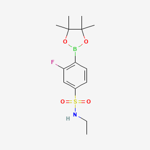 molecular formula C14H21BFNO4S B13720978 N-Ethyl-3-fluoro-4-(4,4,5,5-tetramethyl-[1,3,2]dioxaborolan-2-yl)-benzenesulfonamide 