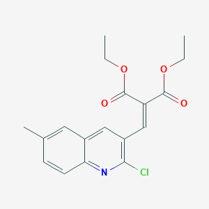molecular formula C18H18ClNO4 B13721031 2-Chloro-6-methyl-3-(2,2-diethoxycarbonyl)vinylquinoline CAS No. 1031928-55-8