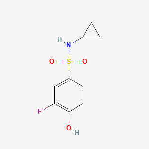 molecular formula C9H10FNO3S B13721051 N-Cyclopropyl-3-fluoro-4-hydroxybenzenesulfonamide 