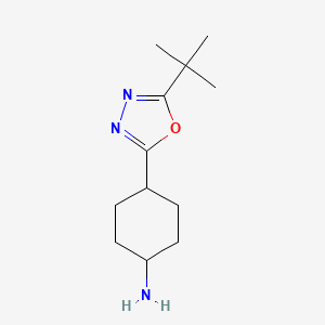 molecular formula C12H21N3O B13721067 trans 4-(5-tert-Butyl-[1,3,4]oxadiazol-2-yl)-cyclohexylamine 