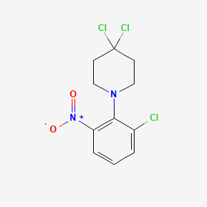 molecular formula C11H11Cl3N2O2 B13721094 4,4-Dichloro-1-(2-chloro-6-nitrophenyl)piperidine 