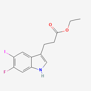 molecular formula C13H13FINO2 B13721100 Ethyl 3-(6-Fluoro-5-iodo-3-indolyl)propanoate 