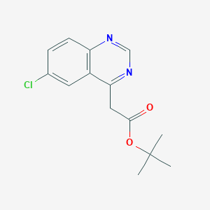 molecular formula C14H15ClN2O2 B13721108 tert-Butyl 6-Chloroquinazoline-4-acetate 