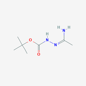 molecular formula C7H15N3O2 B13721153 tert-butyl N-[(Z)-1-aminoethylideneamino]carbamate 