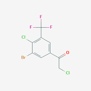 molecular formula C9H4BrCl2F3O B13721158 3'-Bromo-4'-chloro-5'-(trifluoromethyl)phenacyl chloride 