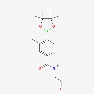 molecular formula C16H23BFNO3 B13721165 N-(2-Fluoro-ethyl)-3-methyl-4-(4,4,5,5-tetramethyl-[1,3,2]dioxaborolan-2-yl)-benzamide 