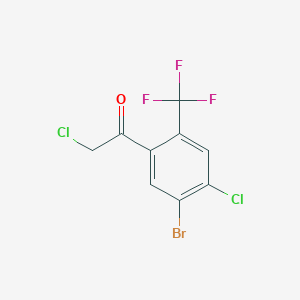 molecular formula C9H4BrCl2F3O B13721168 5'-Bromo-4'-chloro-2'-(trifluoromethyl)phenacyl chloride 