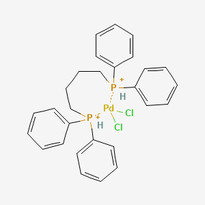molecular formula C28H30Cl2P2Pd+2 B13721172 Dichloro[1,4-bis(diphenylphosphino)butane]palladium(II) 
