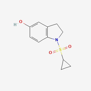 molecular formula C11H13NO3S B13721174 1-Cyclopropanesulfonyl-2,3-dihydro-1H-indol-5-ol 
