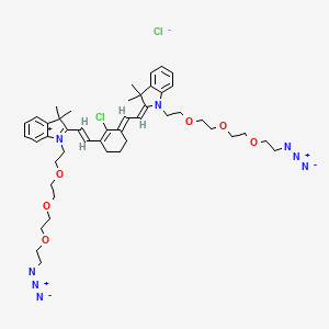 molecular formula C46H62Cl2N8O6 B13721175 N,N'-bis-(azide-PEG3)-chlorocyclohexenyl Cy7 