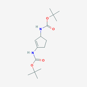 molecular formula C15H26N2O4 B13721288 (3-tert-Butoxycarbonylaminocyclopent-2-enyl)-carbamic acid tert-butyl ester 