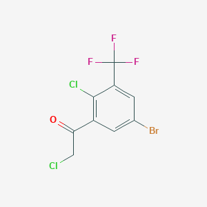 molecular formula C9H4BrCl2F3O B13721363 5'-Bromo-2'-chloro-3'-(trifluoromethyl)phenacyl chloride 