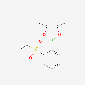 molecular formula C14H21BO4S B13721398 2-(2-Ethanesulfonyl-phenyl)-4,4,5,5-tetramethyl-[1,3,2]dioxaborolane 