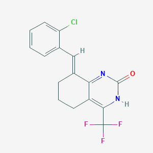 molecular formula C16H12ClF3N2O B13721412 8-(E)-(o-Chlorobenzylidene)-5,6,7,8-tetrahydro-2-hydroxy-4-(trifluoromethyl)quinazoline 