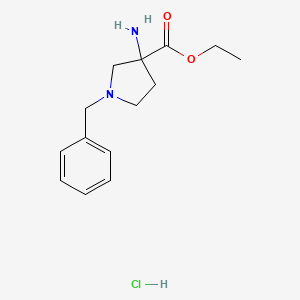 molecular formula C14H21ClN2O2 B13721425 Ethyl 3-Amino-1-benzylpyrrolidine-3-carboxylate Hydrochloride 