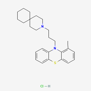 molecular formula C26H35ClN2S B13721431 Phenothiazine, 10-(3-(3-azaspiro(5.5)undec-3-yl)propyl)-1-methyl-, hydrochloride CAS No. 6663-52-1