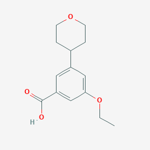 molecular formula C14H18O4 B13721467 3-Ethoxy-5-(tetrahydro-2H-pyran-4-yl)benzoic acid 