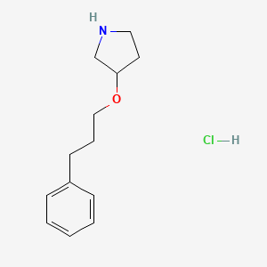 molecular formula C13H20ClNO B1372152 3-(3-Phenylpropoxy)pyrrolidine hydrochloride CAS No. 1185301-70-5