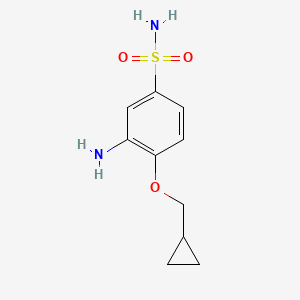 molecular formula C10H14N2O3S B13721527 3-Amino-4-cyclopropylmethoxy-benzenesulfonamide 