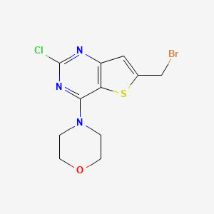 B1372155 4-(6-(Bromomethyl)-2-chlorothieno[3,2-d]pyrimidin-4-yl)morpholine CAS No. 885698-98-6