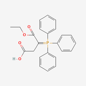 molecular formula C24H23O4P B13721563 4-ethoxy-4-oxo-3-(triphenyl-λ5-phosphanylidene)butanoic acid 