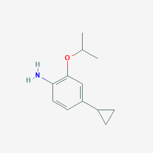 molecular formula C12H17NO B13721581 4-Cyclopropyl-2-isopropoxyaniline 
