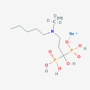 molecular formula C9H22NNaO7P2 B13721585 sodium;hydroxy-[1-hydroxy-3-[pentyl(trideuterio(113C)methyl)amino]-1-phosphonopropyl]phosphinate 