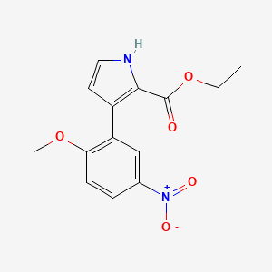 molecular formula C14H14N2O5 B13721591 Ethyl 3-(2-Methoxy-5-nitrophenyl)-1H-pyrrole-2-carboxylate 