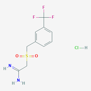 molecular formula C10H12ClF3N2O2S B13721598 2-(3-Trifluoromethylphenylmethanesulphonyl)acetamidine hydrochloride 
