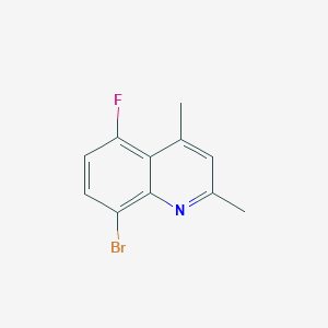 molecular formula C11H9BrFN B1372160 8-Bromo-5-fluoro-2,4-dimethylquinoline CAS No. 1227293-43-7