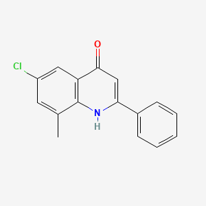 molecular formula C16H12ClNO B13721606 6-Chloro-8-methyl-2-phenyl-4-quinolinol CAS No. 1070879-83-2