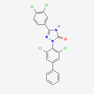 molecular formula C20H11Cl4N3O B13721622 2-(3,5-Dichlorobiphenyl-4-yl)-5-(3,4-dichlorophenyl)-1,2-dihydro-3H-1,2,4-triazol-3-one CAS No. 1000577-53-6