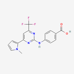 molecular formula C17H13F3N4O2 B13721632 N-[6-(1-Methylpyrrol-2-yl)-4-(trifluoromethyl)pyrimidin-2-yl]-4-aminobenzoic acid 