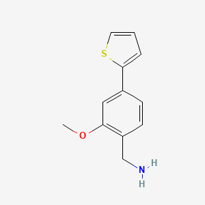 molecular formula C12H13NOS B13721703 2-Methoxy-4-thiophen-2-yl-benzylamine 