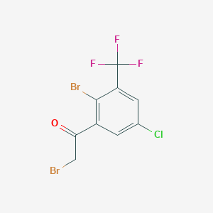 molecular formula C9H4Br2ClF3O B13721705 2'-Bromo-5'-chloro-3'-(trifluoromethyl)phenacyl bromide 