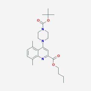 molecular formula C25H35N3O4 B13721712 Butyl 4-(4-(tert-butoxycarbonyl)piperazin-1-yl)-5,8-dimethylquinoline-2-carboxylate 