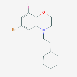 molecular formula C16H21BrFNO B13721729 6-Bromo-4-(2-cyclohexylethyl)-8-fluoro-3,4-dihydro-2H-benzo[b][1,4]oxazine 
