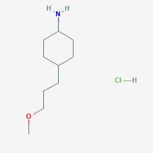 molecular formula C10H22ClNO B13721738 trans 4-(3-Methoxy-propyl)-cyclohexylamine hydrochloride 