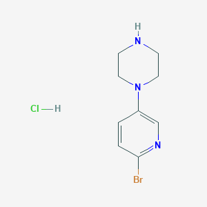 molecular formula C9H13BrClN3 B13721743 1-(6-Bromo-3-pyridyl)piperazine Hydrochloride 