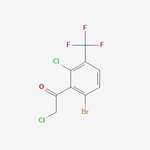 molecular formula C9H4BrCl2F3O B13721778 6'-Bromo-2'-chloro-3'-(trifluoromethyl)phenacyl chloride 