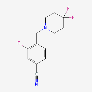 molecular formula C13H13F3N2 B13721793 4-(4,4-Difluoropiperidin-1-ylmethyl)-3-fluorobenzonitrile 
