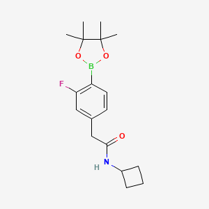 molecular formula C18H25BFNO3 B13721835 N-cyclobutyl-2-(3-fluoro-4-(4,4,5,5-tetramethyl-1,3,2-dioxaborolan-2-yl)phenyl)acetamide 